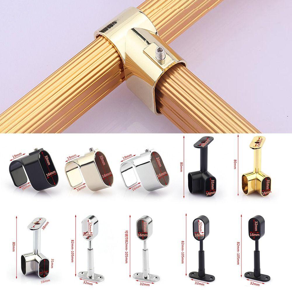 Zinc Alloy Pipe Bracket Inner Dia.16mm Wardrobe Hanger  For Clothes Pole Curtain Rod