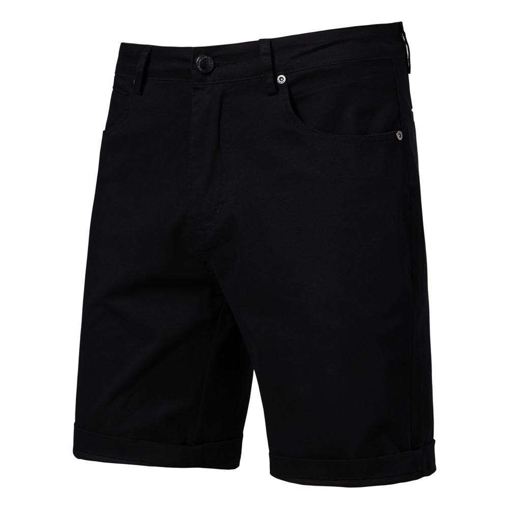 Summer Casual Shorts Straight Leg Slim Fit Five Quarter Length Pants Solid Color Men's Shorts