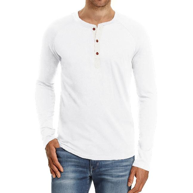 Retro Men'S Outdoor Loose Autumn Hoodie Casual Long Sleeved Henley Collar Top Shirt Cardigan