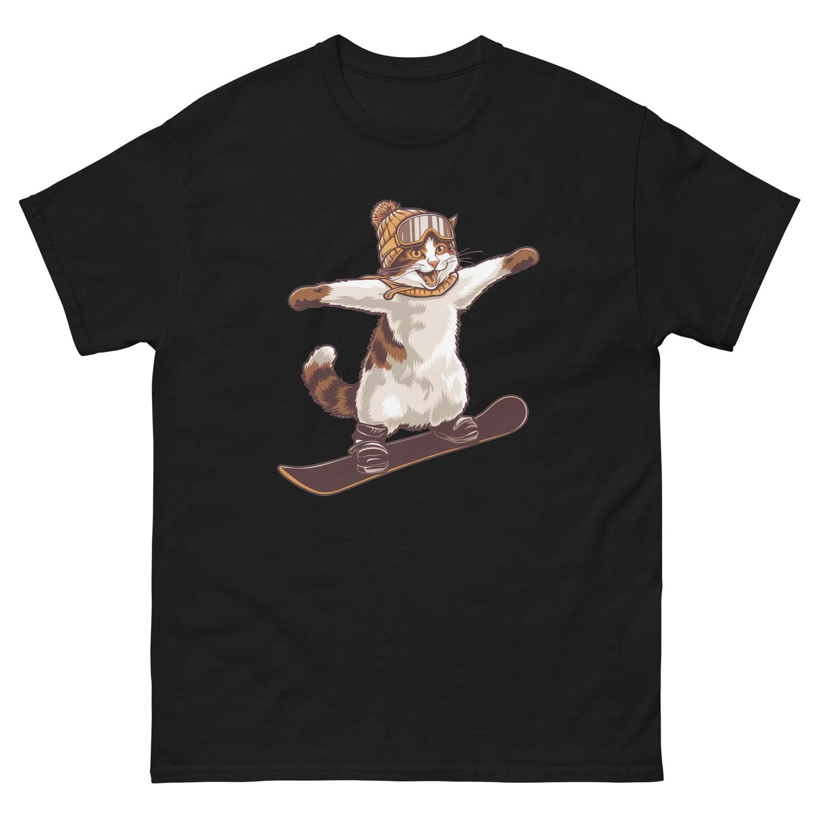 Турецкая ангора Кот Сноуборд Веселье Сноубордист Футболка L