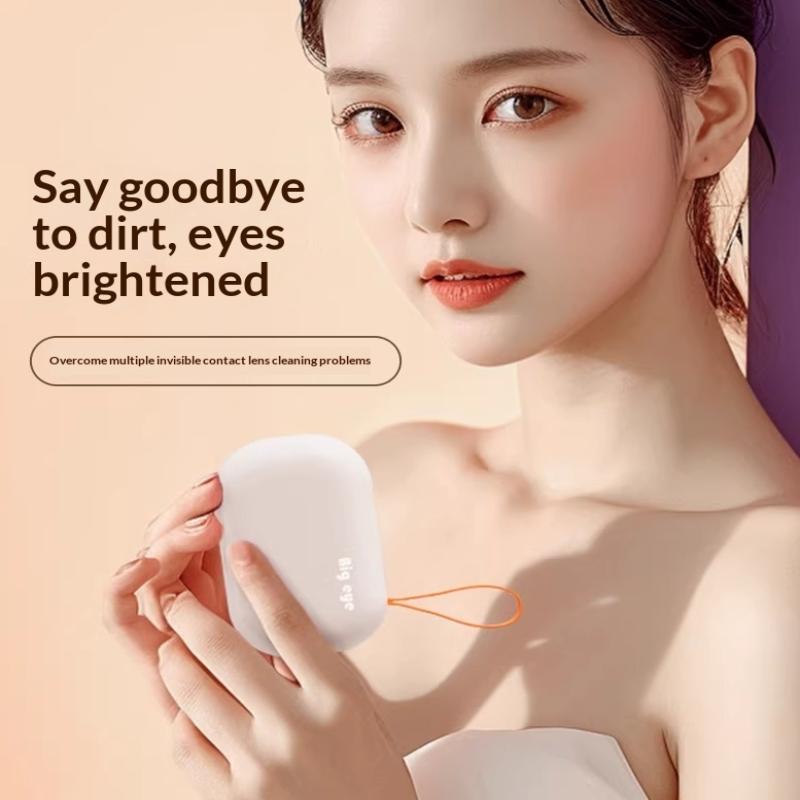 Ultrasonic Contact Lens Cleaner Smart Timer Portable Contact Lens Cleaning Machine Full-Automatic Rechargeable белый