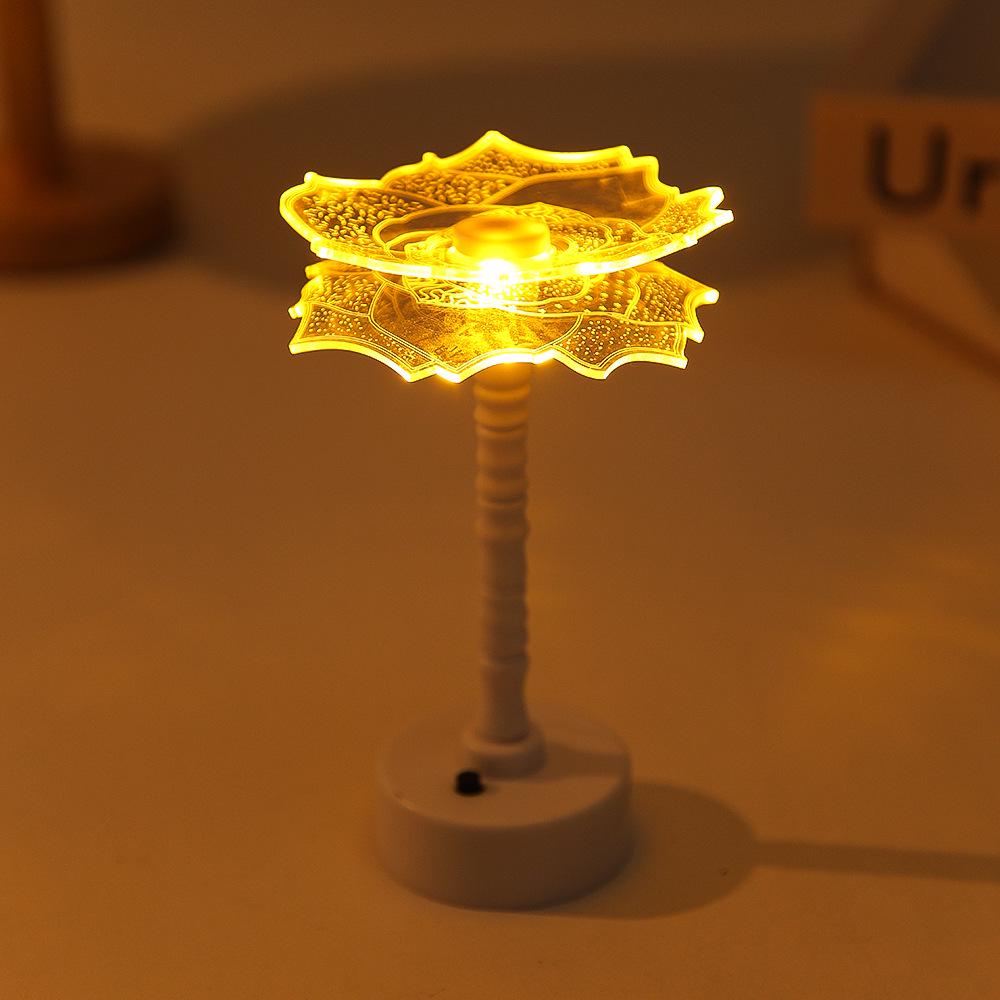 Creative Floral LED Acrylic Desk Lamp - Luxurious Decorative Night Light