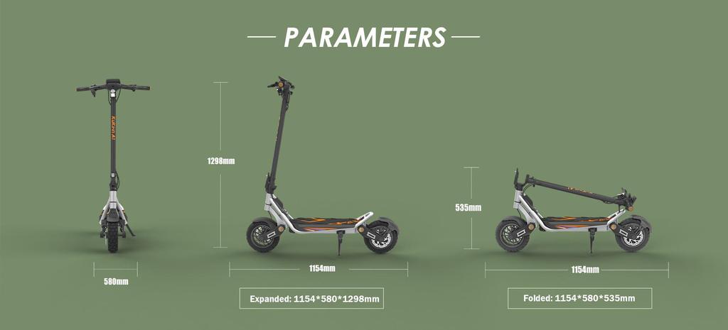KuKirin A1 Elektroroller - 45 km/h Höchstgeschwindigkeit, 45 km Reichweite, 800W Motor, Doppelscheibenbremsen & IPX4 Wasserdicht - silber(KEINE ABE), 2026