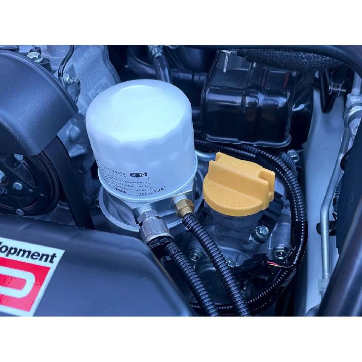 AE86 FC1 FK7 GT86 BRZ Oil Filter Sandwich Plate for Oil Pressure Sensor Oil Temp Sender with Stainless Steel Connectors Adaptor