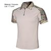 Men Shirt Slim Fit Pullover Turn-down Collar Camouflake Men T-shirt for Outdoor