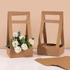 3/5Pcs Handheld Flower Box Kraft Paper Rose Flower Bouquet Basket Wedding Birthday Party Gift Wrap Packaging Box Home Decoration