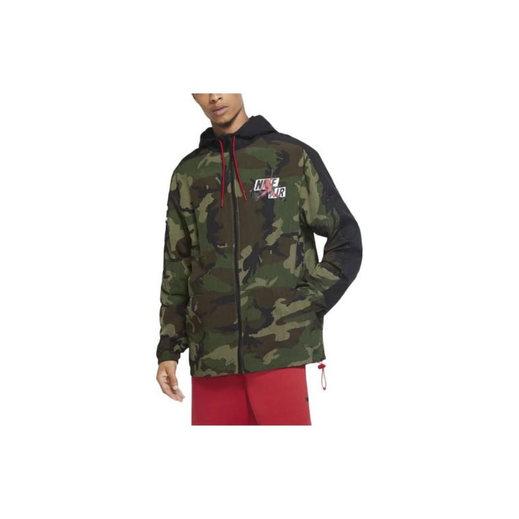 Jordan Jumpman Classics Camo Windbreaker Jacket Medium Olive Men Streetwear CU2030-222