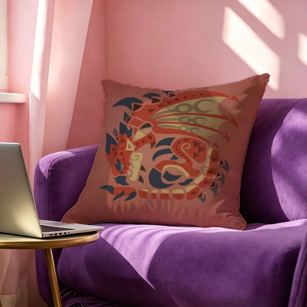 Game MMonsterHunter Square DoubleSided printed Pillow Case Bedroom Bedside Pillow Sofa Cushion Cover