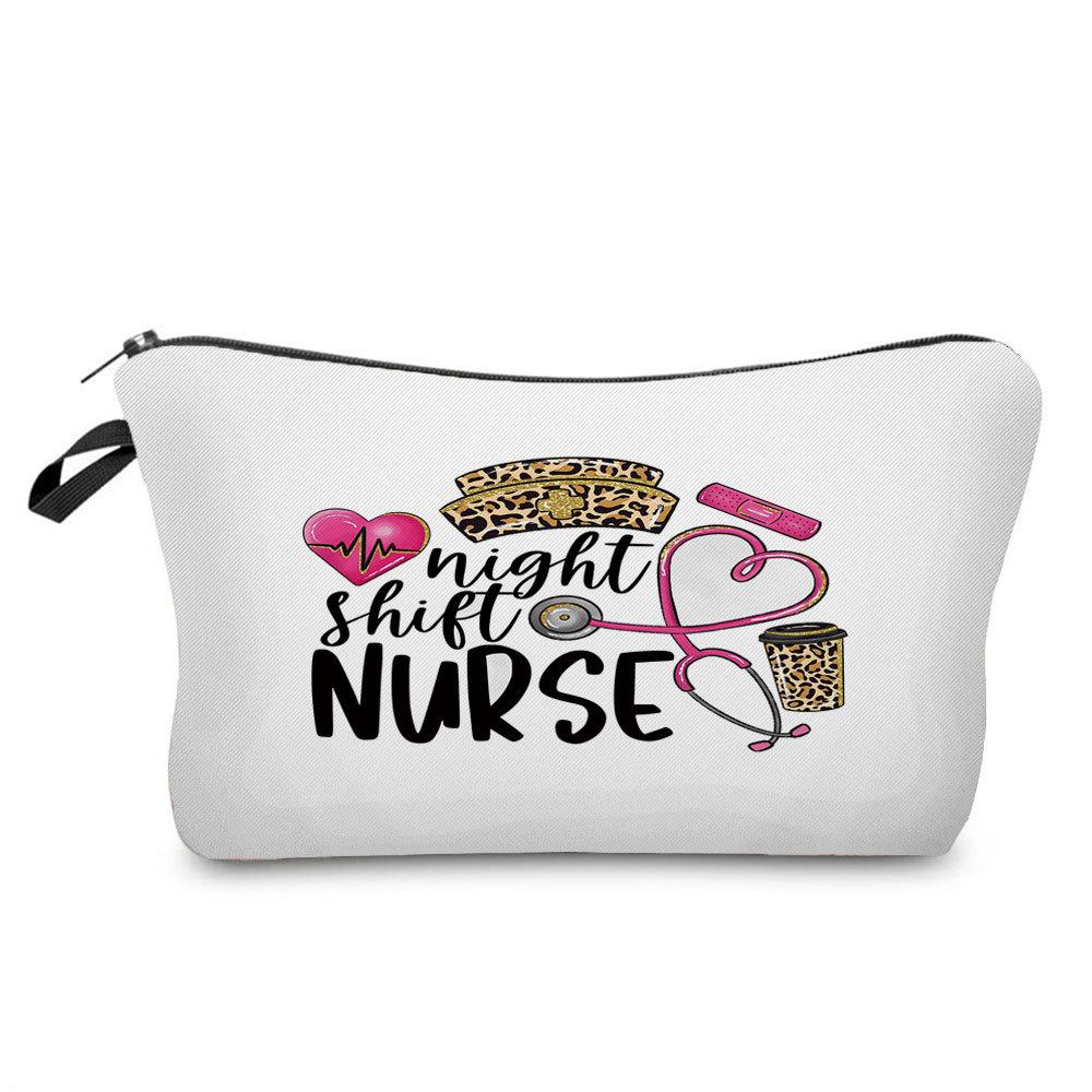 Women Nurse Print Cosmetic Bag Toiletries Organize Travel Storage Case  6443