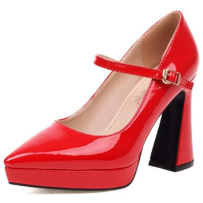 Mode Elegante High Heels Frauen Pumps Mary Jane Schuhe Sexy Frühling Nude Rot Schwarz Absätzen Tanz Hochzeit Büro Schuhe Weibliche Große größe