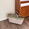 Large Capacity Beach Tote Bag Countryside Style Vegetable Basket Bag Simple Weave Bag Travel