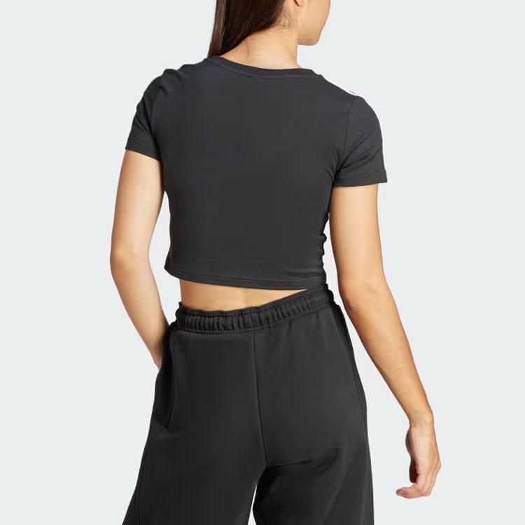 Adidas Essentials 3-Stripes Tee Women Tops Black IR6111