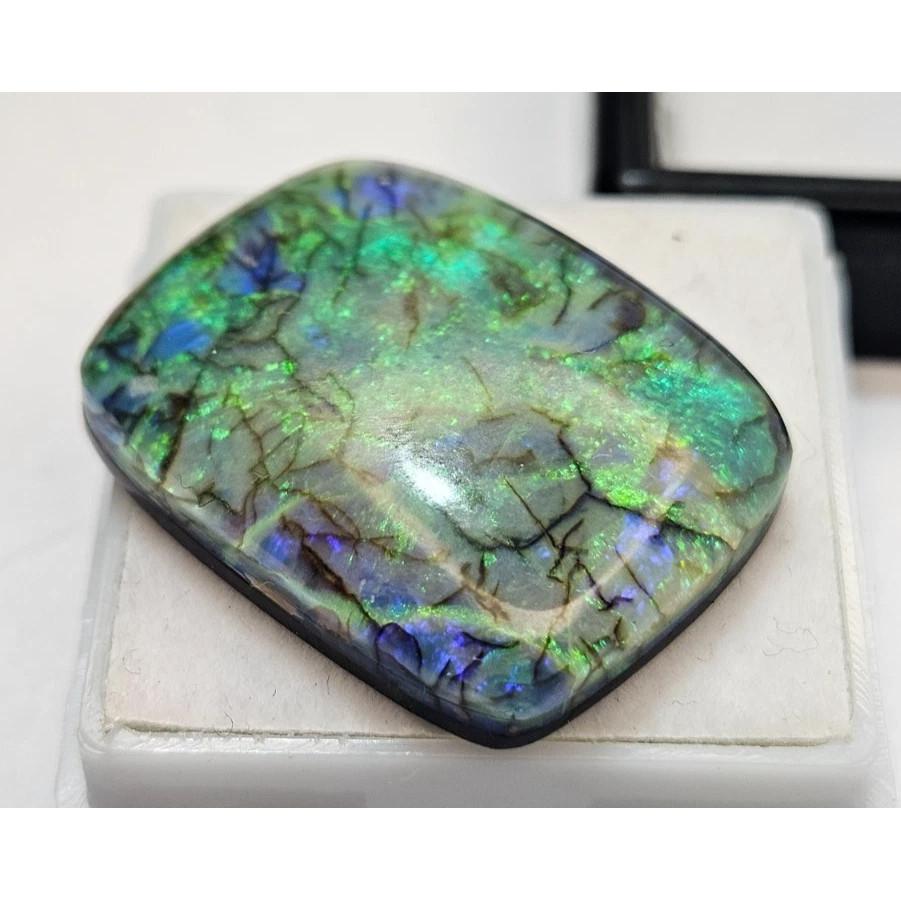 Fabulous Natural Doublet Opal 23-24 Ct Cushion Cut Certified Loose Gemstone