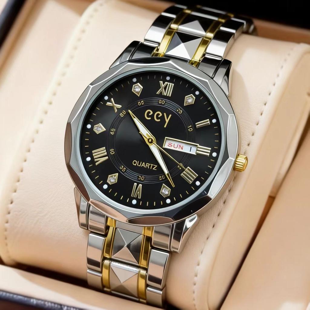 Waterproof luminous new men's watch belt quartz watch