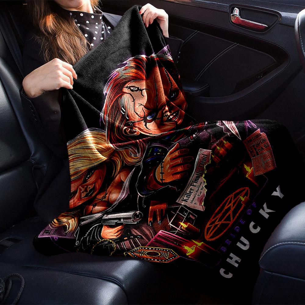 1pc Bride of Chucky Throw Blanket Soft Flannel, Cozy All Season Polyester Perfect for Home, Office