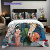 Anime Set Cute Characters Threepiece Set 1 Duvet Cover 2 Pillowcase Without Core Bedding Set Christmas Birthday Gift Soft And Comfortable