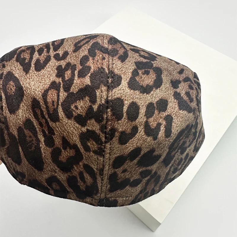 Vintage Leopard Print Visors Hats Air Permeable Casual Sun Protection Niche Style Peaked Hats All-Match Outdoor Use Fashion Street Style Ins Latest