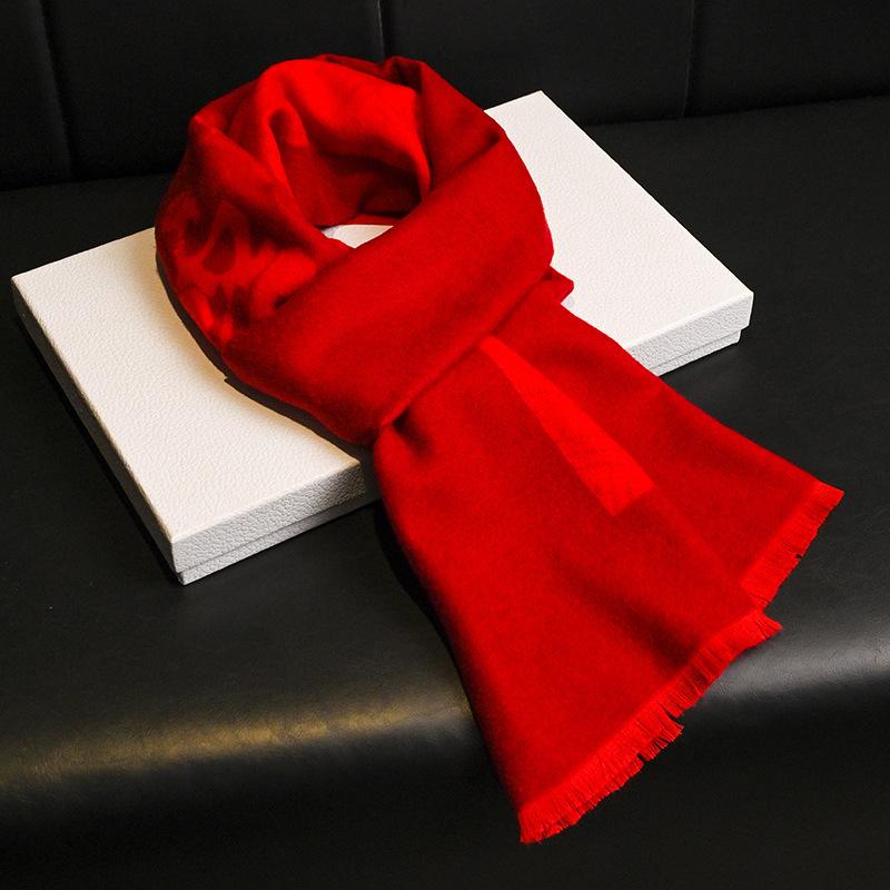 Scarf for men and women, warm in autumn and winter, red scarf.