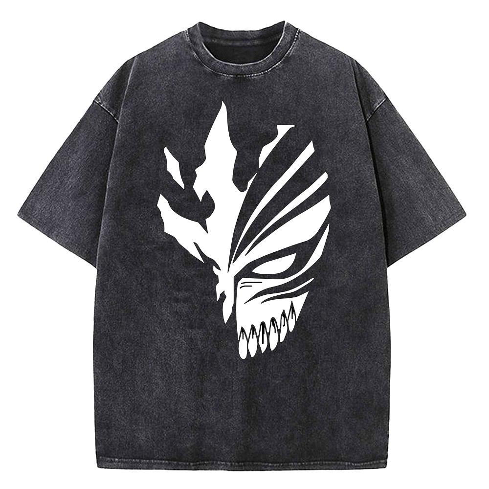 Japan Anime Bleach Zaraki Kenpachi Graphic Printed T Shirt Men Women Manga Tshirts Harajuku High Quality Washed Cotton T-shirt