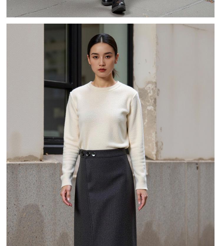 Podzim/Zima 100% Vlna Středně Dlouhá Flanelová Pouzdrová Sukně