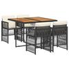 VidaXL Ensemble à Manger de Jardin avec Coussins 5 pcs, Table et Chaises à Dossier Rabattable, Meubles d'Extérieur Patio 3210903