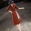 Women's Elegant Scarf-Patchwork Blazer Dress