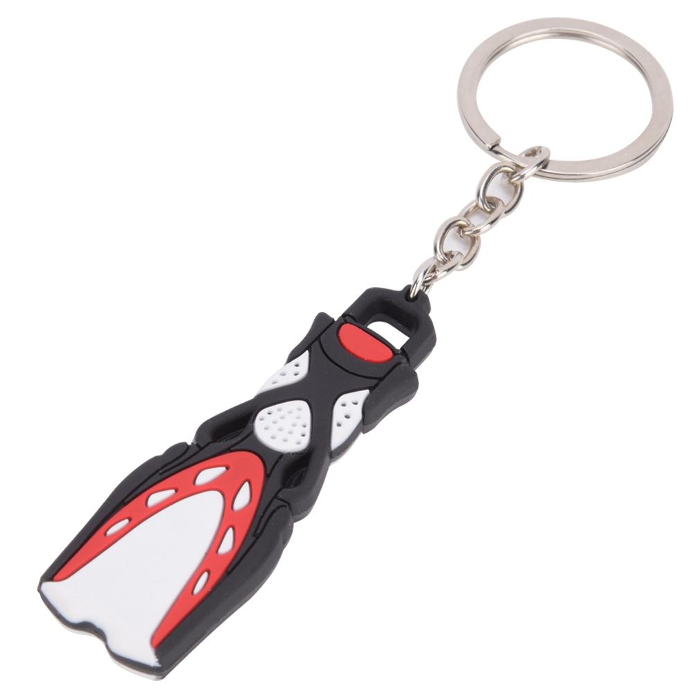 PVC Diving Theme Key Unique Short Flipper Shape Keychain Fin Key Gift
