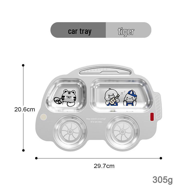 Abay Kids Cartoon Divided Stainless Steel Plate