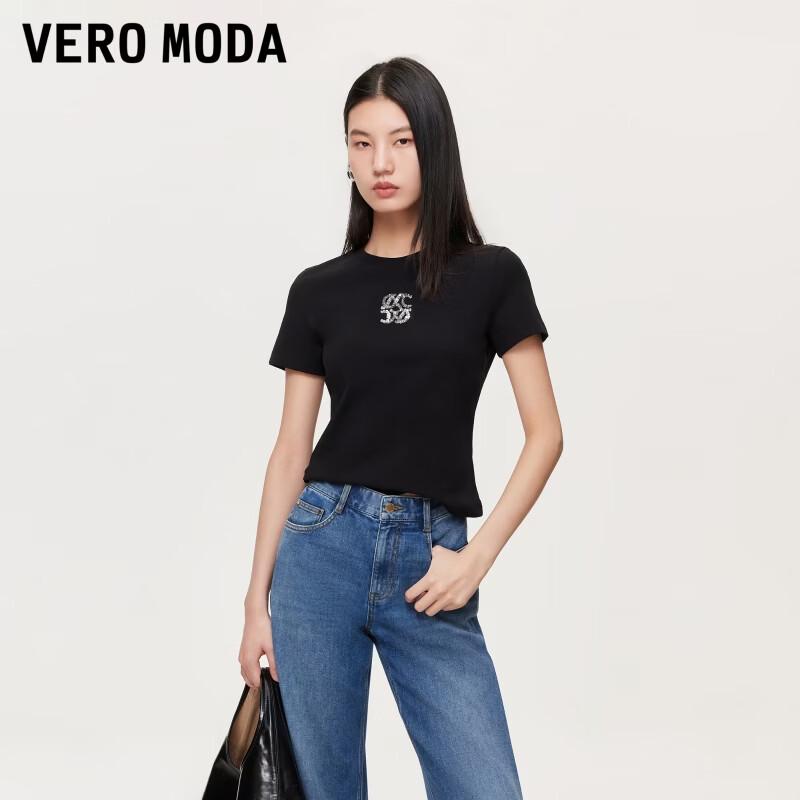 VEROMODA Women s Sequin Embellished Short Sleeve T-Shirt S
