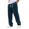 Men's Casual Denim Pants Elastic Waistband with Drawstring Relaxed Fit Straight Leg Jeans Suitable for Everyday Wear