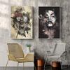 Abstract Female Character Flowers Portrait Poster Modern Women Street Graffiti Art Canvas Painting Wall Pictures Home Living Room Decor Cuadros