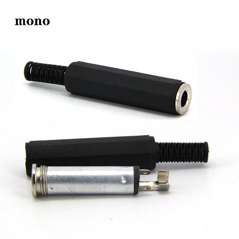 Audio mono/stereo Metal 6.35 mm 6.5  female 1/4 " socket 2 3 pole jack connector plug solder Welded adapter 6.35mm for KTV