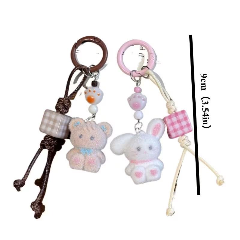 1 Piece of Rabbit and Bear Plush Pendant, Versatile Bag and Camera Accessory, Simple Phone Chain, Ccd Pendant