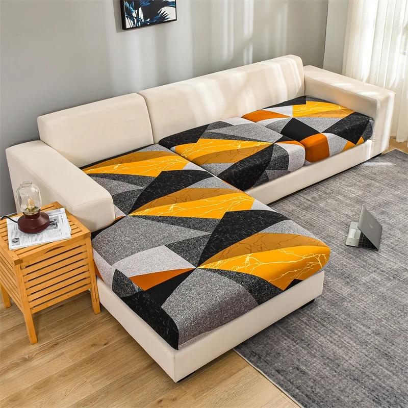Elastic Sofa Seat Cushion Cover For Living Room Stretch Floral Printed Armchair Couch Cover Corner L-Shape Removable Anti-Dust