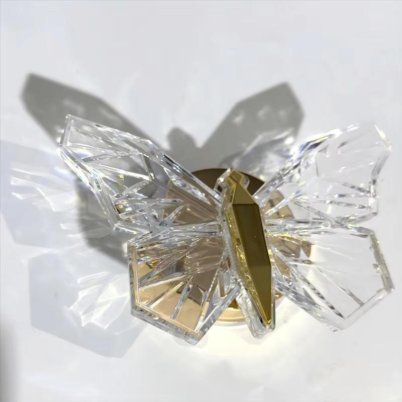 Light Luxury LED Butterfly Wall Lamp Dimmable Rotatable for Bedroom Bedside Aisle Villa Home Decor Free Shipping