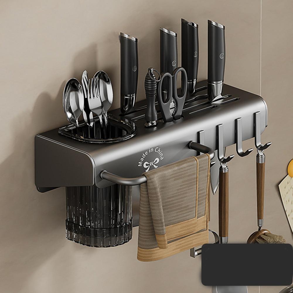

Полка для хранения кухонных принадлежностей большой вместимости, держатель для сушки ножей из углеродистой стали, хранилище для палочек для еды Grey 30CM