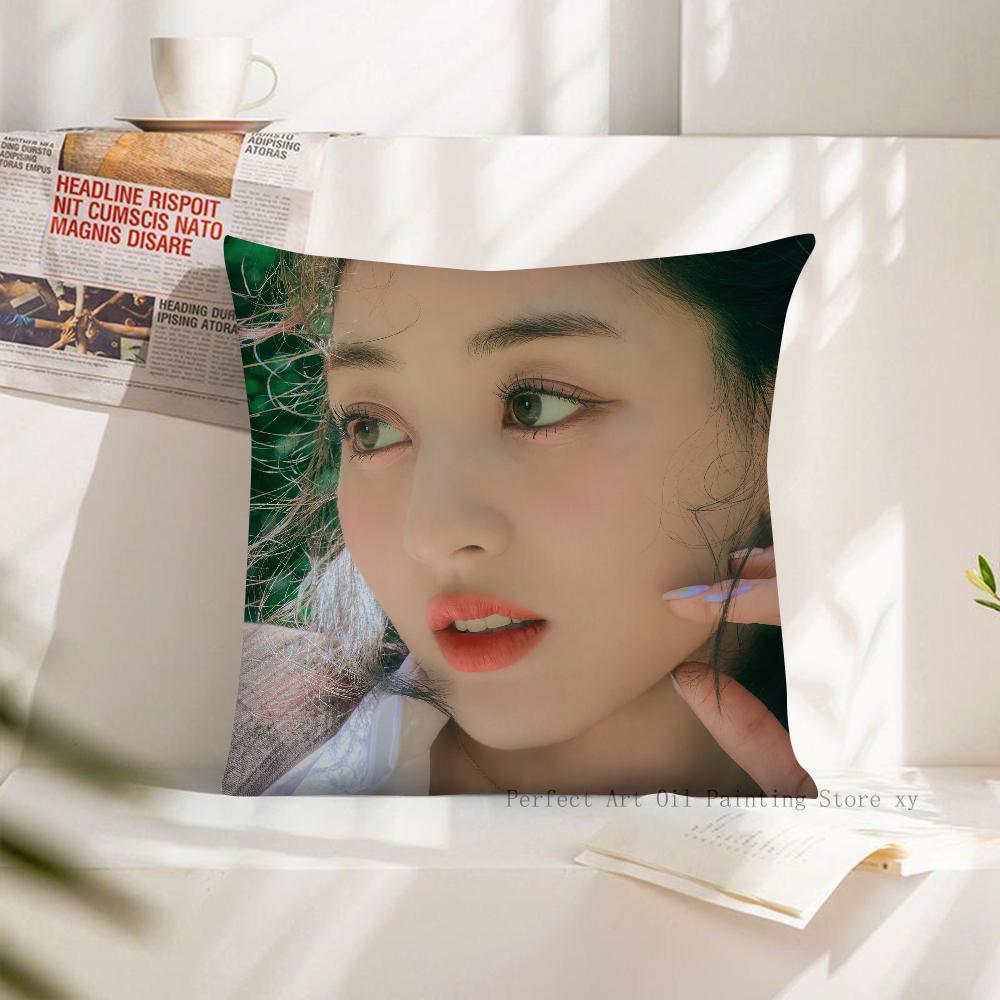 1PC Korean Group Jihyo Pillow Case Square Pillow Cushion Cover Bedroom Sofa Room Decoration Casual Kpop T-TWICE Pillow Cover