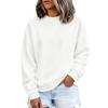 Women's Long Sleeve Color Round Neck Loose Fit Sweatshirt Soft Comfortable Casual Pullover for Everyday Wear