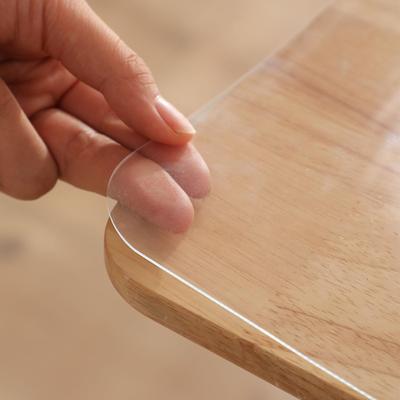 Yiwbj Transparent Tablecloth, 80x140cm, 1.5mm Thick PVC, Table Mat, Rectangular Desk Mat, Odorless Vinyl Rectangular Table Cover, Waterproof, Stain-Re