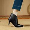 Fashion New Winter Genuine Leather Shoes for Women Pointed Toe Ankle Boot Zaptos Mujer Fashion Casual Shoes Women Heel Height 4cm/5.5cm