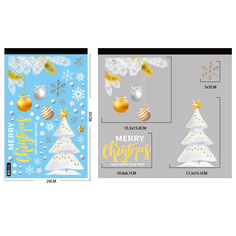 Adesivi per Finestra Pupazzo di Neve di Natale Alce Bianca Babbo Natale Albero di Natale Adesivo da Parete in Vetro Decorazione Buon Natale Felice Anno Nuovo 2025