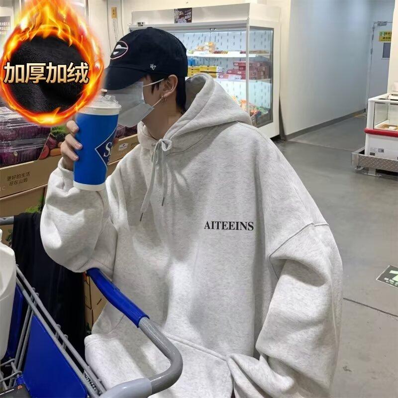 Retro-Pullover im Hong Kong-Stil für Herren, Frühling und Herbst, Kapuzenpullover für Herren, amerikanischer schwerer High Street-Ins-Mode-Marken-Baggy-Mantel