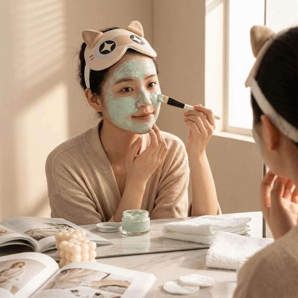 Soft Breathable Fabric Eye Mask Breathable Light Blocking Eye Cover Cat Ear Eye Mask Noon Break