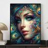 Peacock Gemstone Diamond Painting Art Piece Set, 5D DIY Round Rhinestone Cross Stitch Crafts and Crafts Decorative Mural Gifts