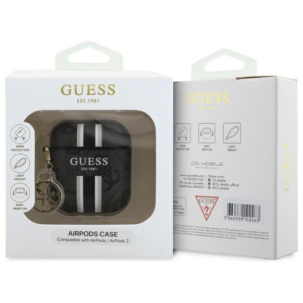 Guess Gua2P4Rpsk Airpods 1/2 Cover       Czarny/Black 4G Printed Stripes Charm
