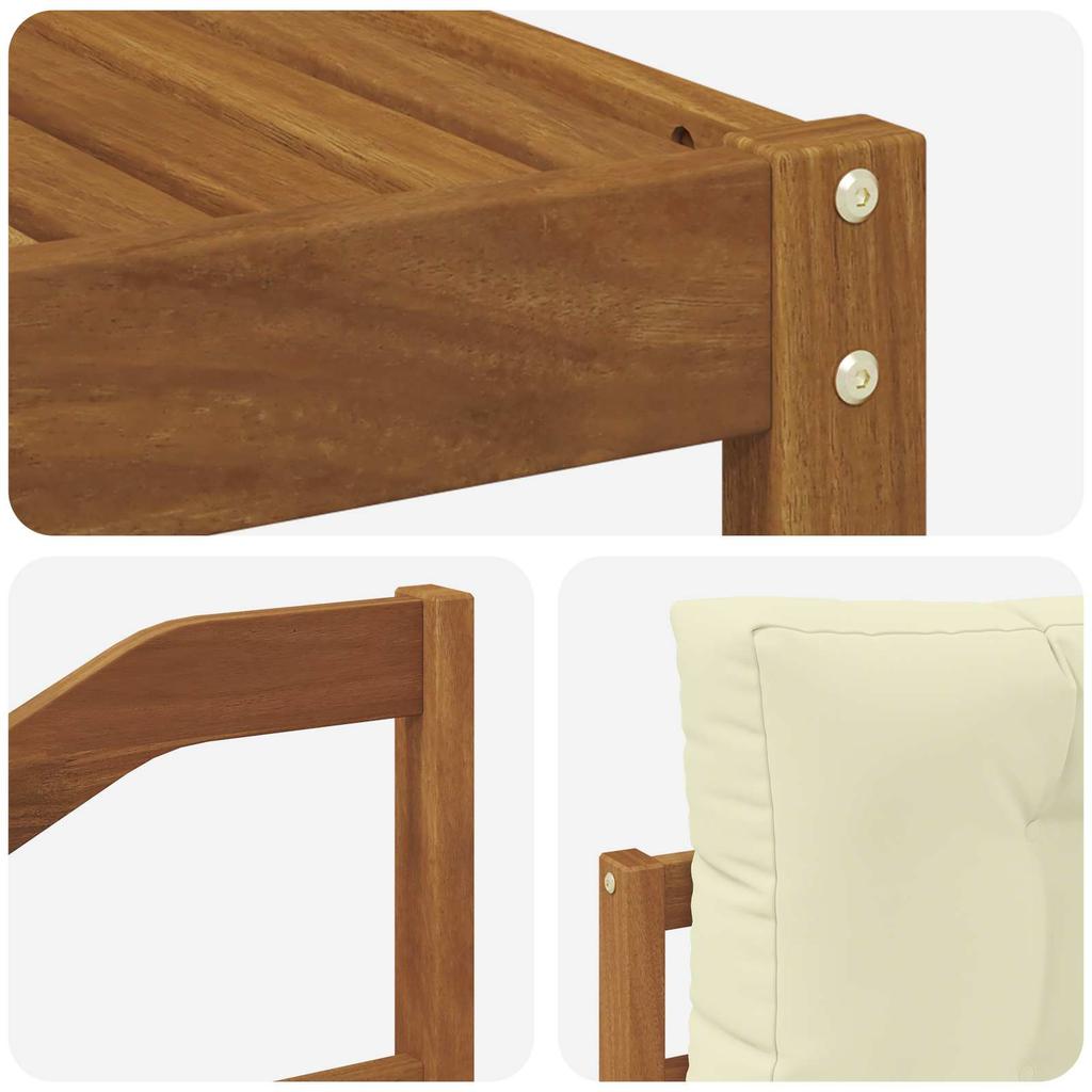 Outdoor Sofa Set with Cushions 5 pcs Natural and Cream