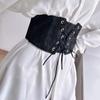 Chest Support Lace Cummerbunds PU Leather Waist Belt Personality Women Waistband  Daily