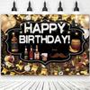 Whisky Cigarre Vintage Bois Fond Photographie Anniversaire Homme Décorations Fournitures de Fête Style Été Bar Décor Mural Rideau