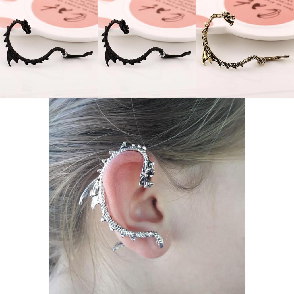 Exaggerated Vintage Punk Ear Pendants With Metallic Finish For Creative Style