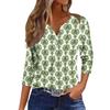 Women's Fashion Casual Seven Split Sleeve Burst Vintage Floral Print Pullover Top